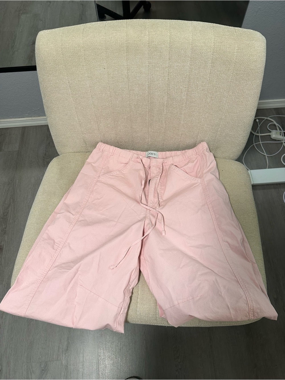 Anthropologie Joe’s Bowie leg tie waist pink pants barrel leg pants adjustable